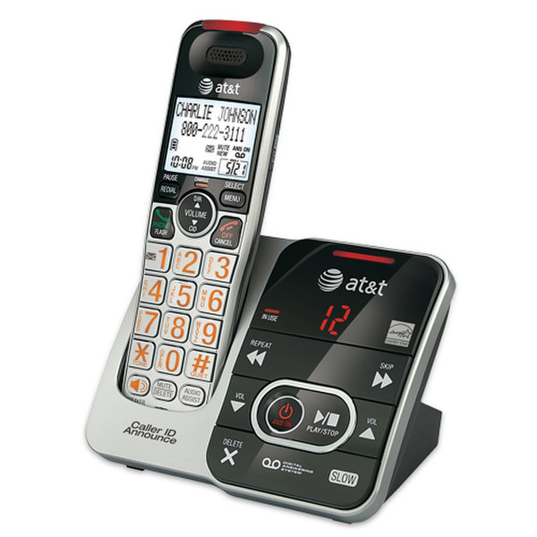 AT&T CRL32102 DECT Идентификация абонента (Caller ID) Черный, Cеребряный телефон