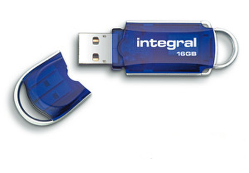 Integral Courier 16ГБ USB 3.0 (3.1 Gen 1) Type-A Синий, Cеребряный USB флеш накопитель