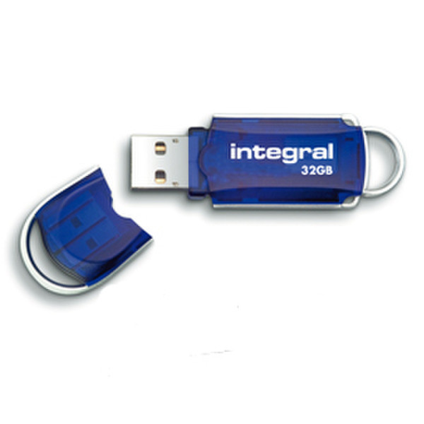 Integral Courier 32ГБ USB 3.0 (3.1 Gen 1) Type-A Синий, Cеребряный USB флеш накопитель