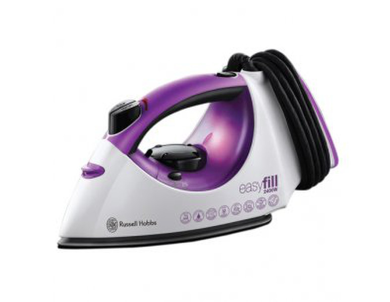 Russell Hobbs Easy Fill Dry & Steam iron Ceramic soleplate 2400W Purple,White