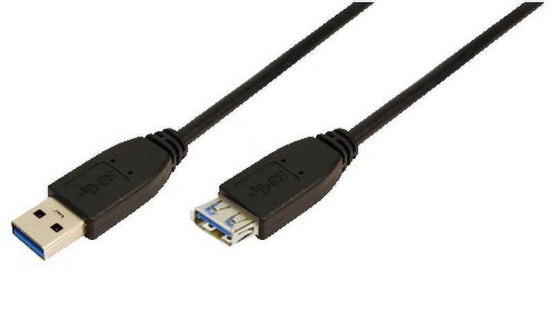 LogiLink 1m USB A - USB A 3.0 F/M 1m USB A USB A Black