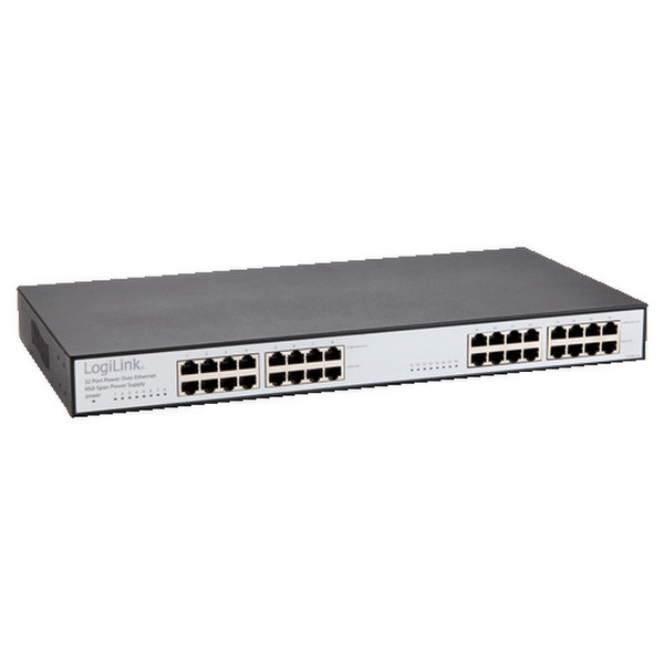 LogiLink NS0060 Managed Power over Ethernet (PoE) 19U Black network switch