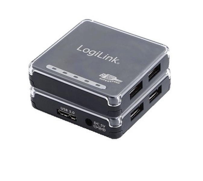 LogiLink UA0152 5000Мбит/с Черный хаб-разветвитель