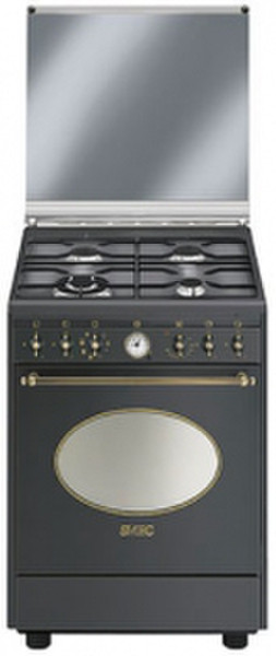 Smeg CO68GMA8 Freestanding Gas hob A Anthracite cooker