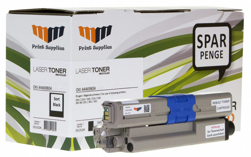 MM Black Laser Toner - OKI 44469804 - For OKI C 3x0 / 5x0 / MC 351 / 361 / 561 Toner 5000pages Black