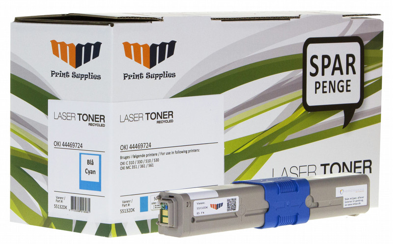 MM Cyan Laser Toner - OKI 44469724 - For OKI C 3x0 / 5x0 / MC 351 / 361 / 561 Toner 5000pages Cyan