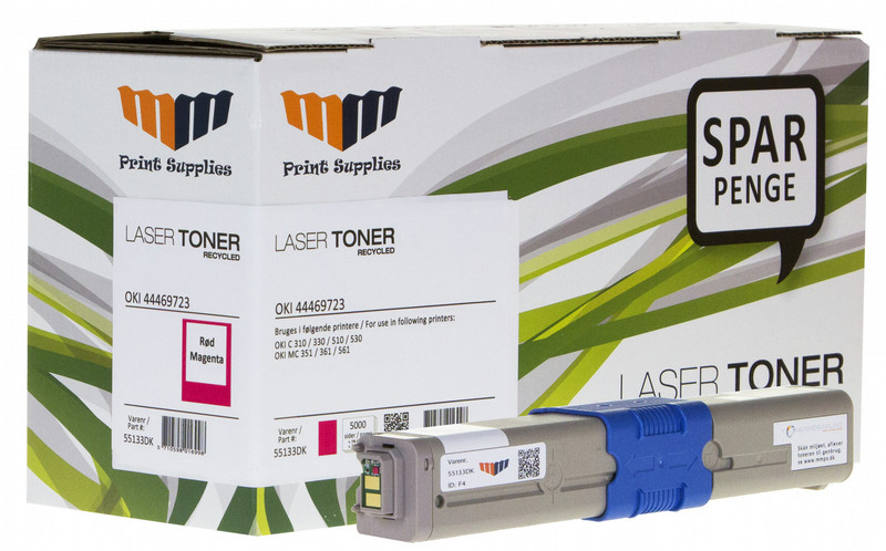 MM Magenta Laser Toner - OKI 44469723 - For OKI C 3x0 / 5x0 / MC 351 / 361 / 561 Toner 5000pages Magenta
