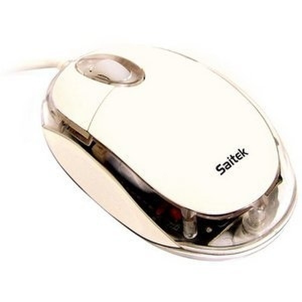 Saitek Optical Mouse USB Оптический 800dpi Белый компьютерная мышь