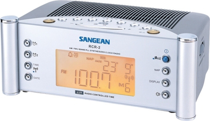 Sangean Digital Atomic Clock Radio Часы Cеребряный радиоприемник