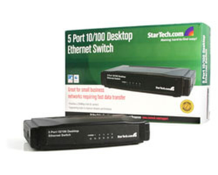 StarTech.com 5 Port 10/100 Desktop Ethernet Switch Unmanaged