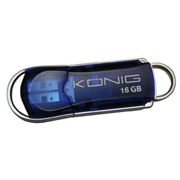 König 16GB 16ГБ USB 2.0 Type-A Синий USB флеш накопитель