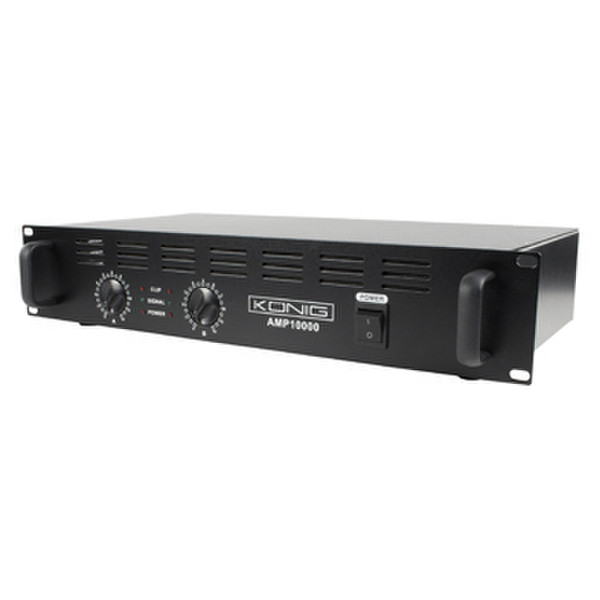 König PA-AMP10000-KN Leistung/Phase Verkabelt Schwarz Audioverstärker