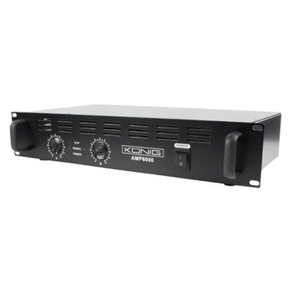 König PA-AMP6000-KN Leistung/Phase Verkabelt Schwarz Audioverstärker