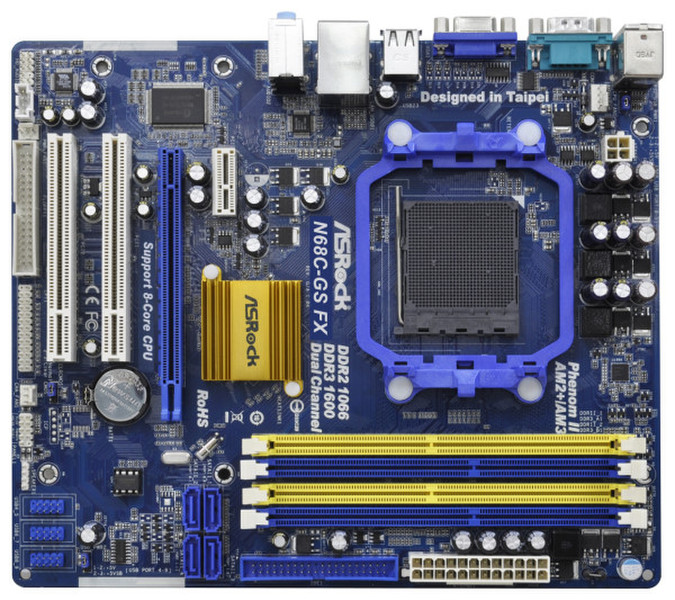 Asrock N68C-GS FX NVIDIA nForce 630a Socket AM3+ Микро ATX материнская плата