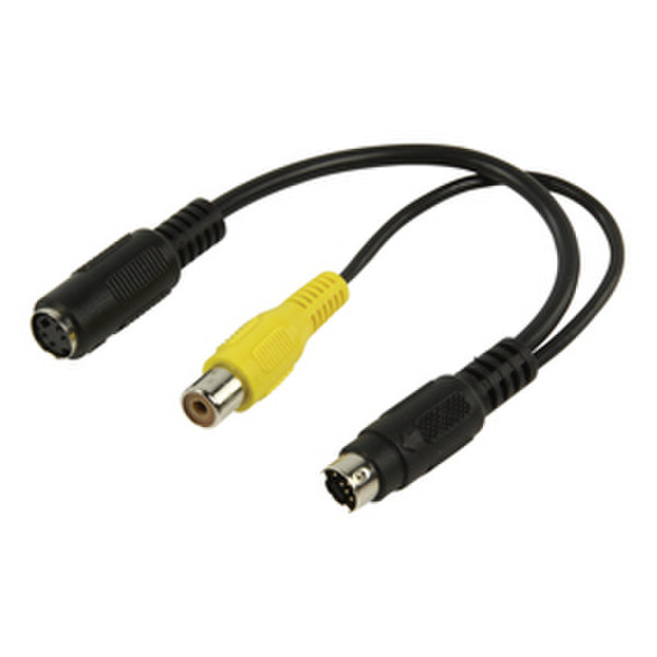 Valueline CABLE-1103 0.1м 7-pin DIN RCA + S-Video Черный адаптер для видео кабеля