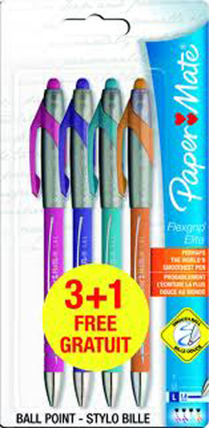 Papermate Flexgrip Elite Blue,Green,Orange,Pink 4pc(s)