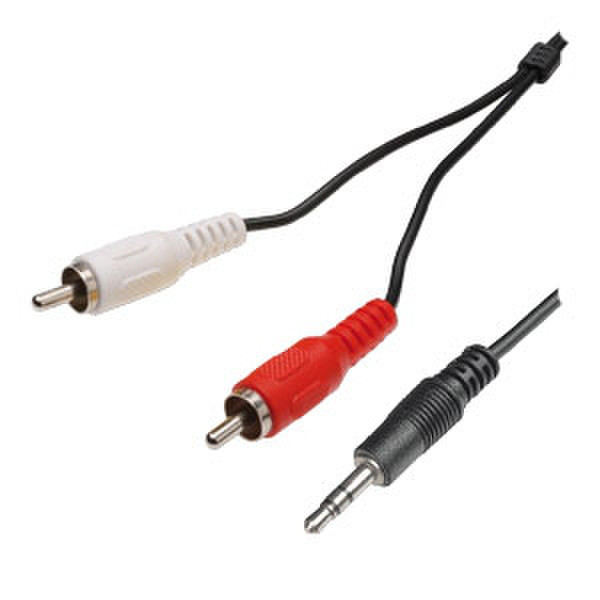 LOGON 2 x RCA / 1 Stereo 1.2m 2 x RCA 3.5mm Black