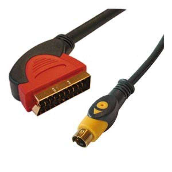 LOGON HQ SCART / S-VHS 5 m 3m SCART (21-pin) S-Video (4-pin) Schwarz, Rot, Gelb Videokabel-Adapter