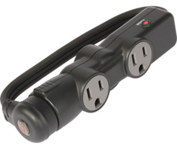 Targus Travel power strip 4 outlets with surge protection Black cable interface/gender adapter
