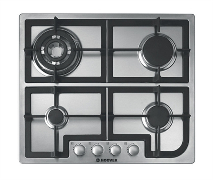 Hoover HGH 64 SQCX built-in Gas Black,Stainless steel hob