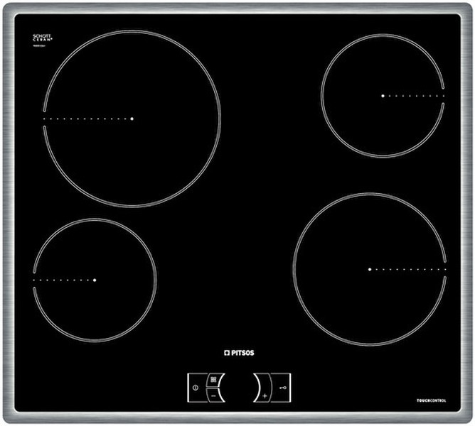 Pitsos CRE645Q02 Eingebaut Elektro Schwarz, Edelstahl Kochfeld