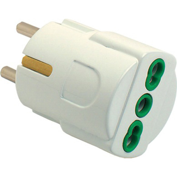 FME 86090 Type F (Schuko) Type L (IT) White power plug adapter