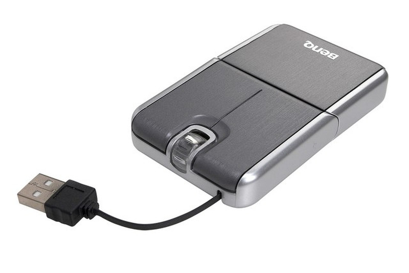Benq S500 Optical Card Mouse USB Optisch 800DPI Silber Maus