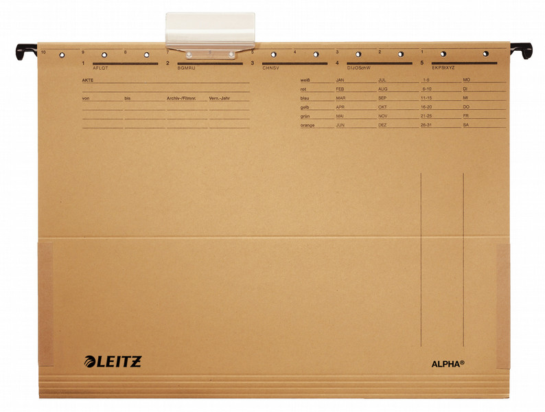 Leitz ALPHA A4 Cardboard,Metal Brown hanging folder