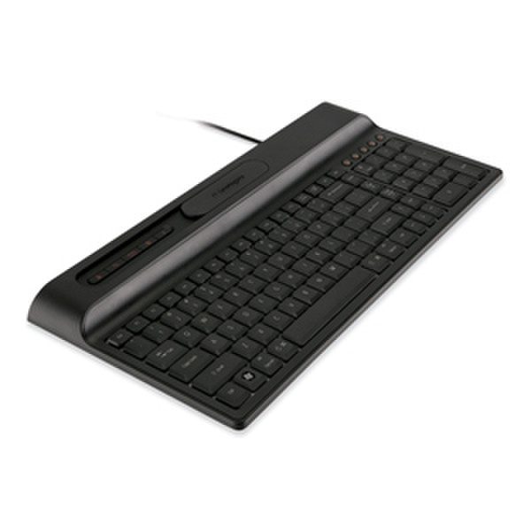 Kensington CI70 Keyboard with USB Ports USB QWERTY Черный клавиатура