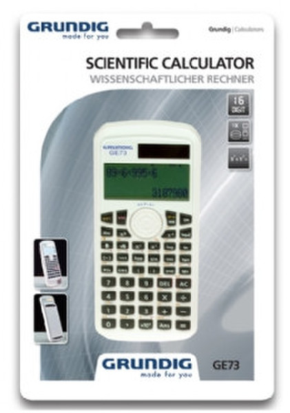 Grundig GE73 Pocket Scientific calculator White calculator