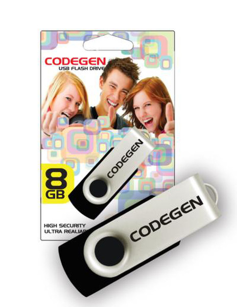 Codegen CVS24B 8GB USB 2.0 Typ A Schwarz, Grau USB-Stick
