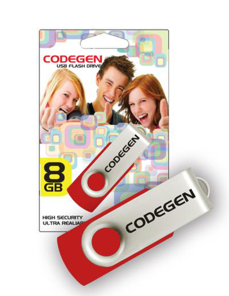 Codegen CVS24R 8ГБ USB 2.0 Серый, Красный USB флеш накопитель