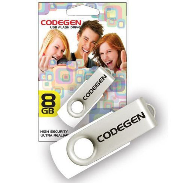 Codegen CVS24W 8GB USB 2.0 Type-A Grey,White USB flash drive