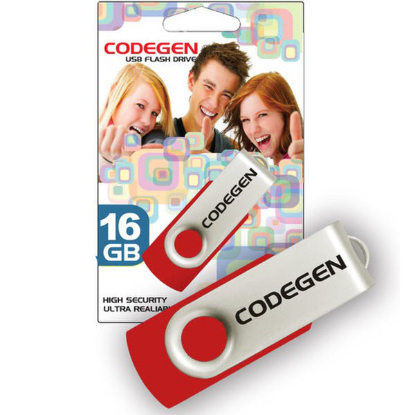 Codegen CVS88R 16GB USB 2.0 Type-A Grey,Red USB flash drive