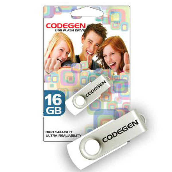 Codegen CVS88W 16GB USB 2.0 Type-A Grey,White USB flash drive