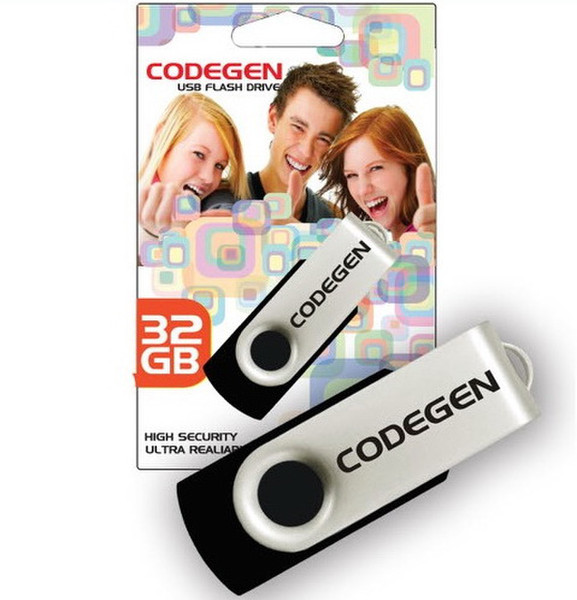 Codegen CVS95B 32ГБ USB 2.0 Type-A Черный, Серый USB флеш накопитель