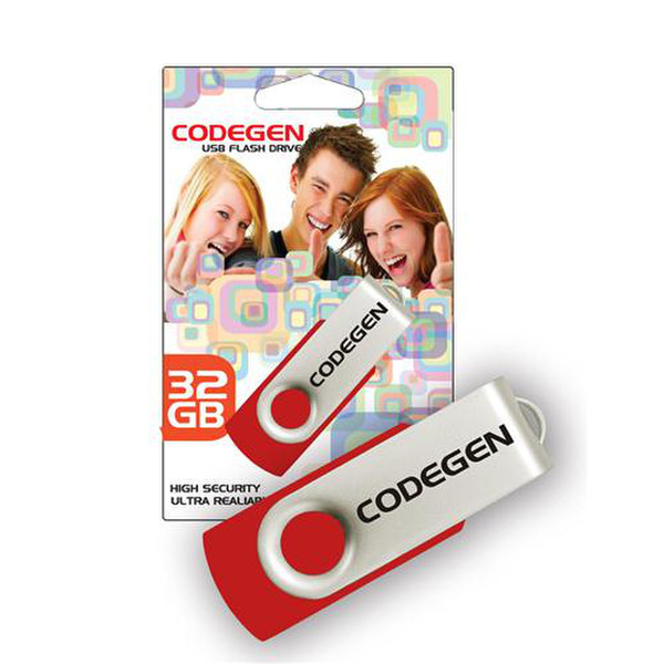 Codegen CVS95 32ГБ USB 2.0 Type-A Серый, Красный USB флеш накопитель