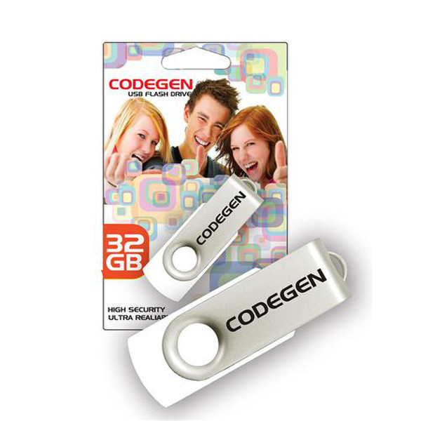Codegen CVS95W 32ГБ USB 2.0 Type-A Серый, Белый USB флеш накопитель