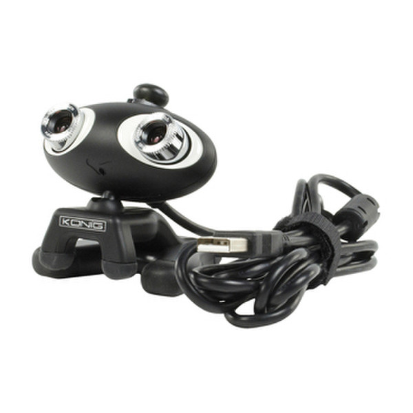 König CMP-WEBCAM3D10 0.3MP 640 x 480Pixel USB 2.0 Schwarz, Silber Webcam