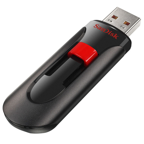 Sandisk Cruzer Glide 4ГБ USB 2.0 Черный, Красный USB флеш накопитель