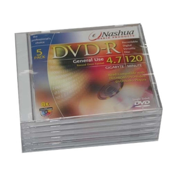 Nashua 5-pack DVD-R, jewelcase 4.7GB DVD-R 5Stück(e)
