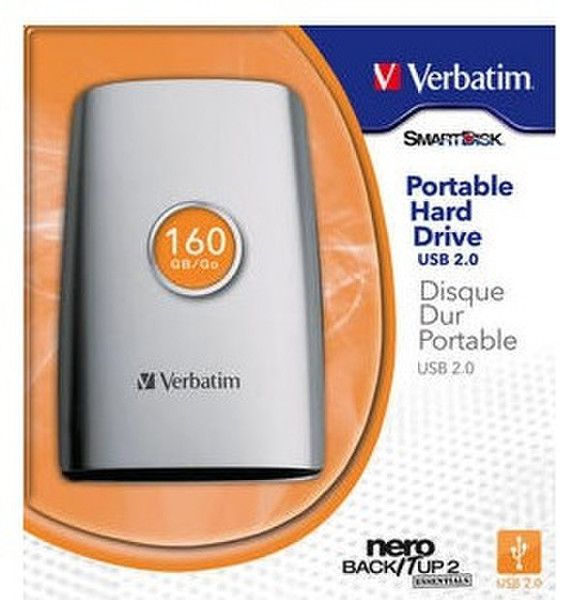 Verbatim 2.5'' Portable Hard Drive USB 2.0 160GB 160ГБ Cеребряный внешний жесткий диск