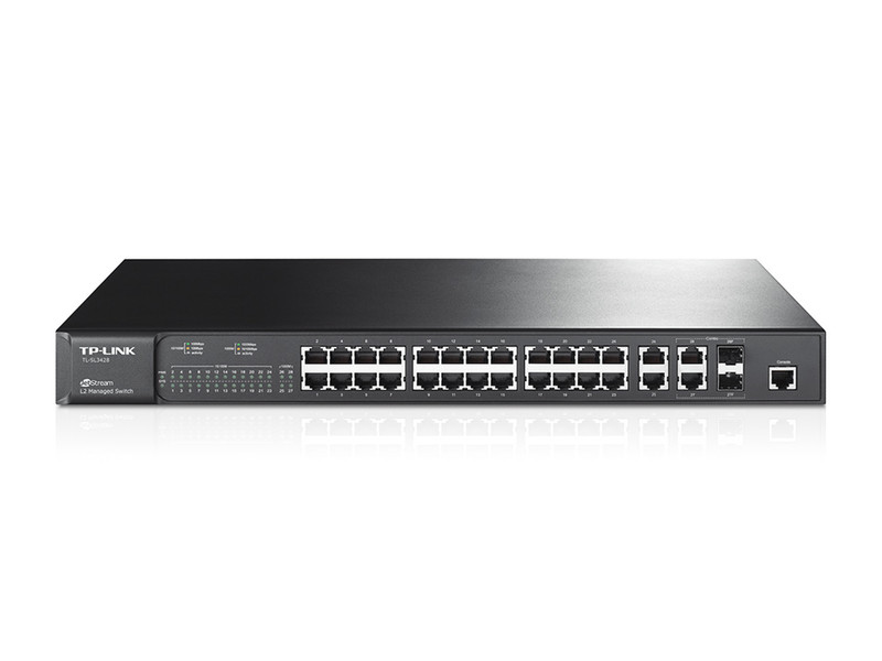 TP-LINK TL-SL3428 Managed L2 Gigabit Ethernet (10/100/1000) 1U Black