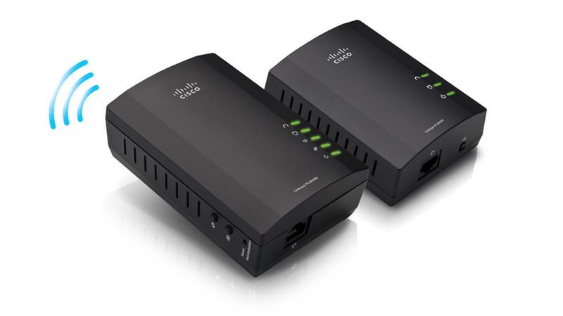 Linksys PLWK400 200Mbit/s Eingebauter Ethernet-Anschluss WLAN Schwarz 2Stück(e) PowerLine Netzwerkadapter