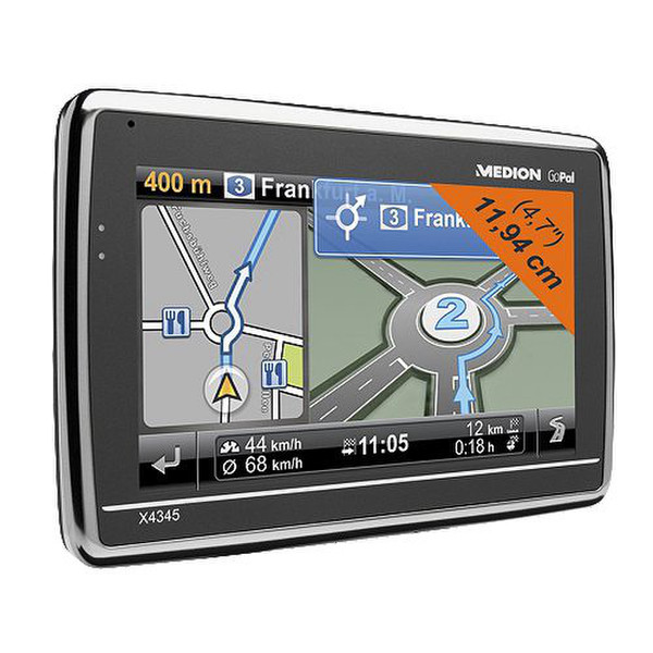 Medion GoPal X4345 Handheld/Fixed 4.7" Touchscreen 210g Black