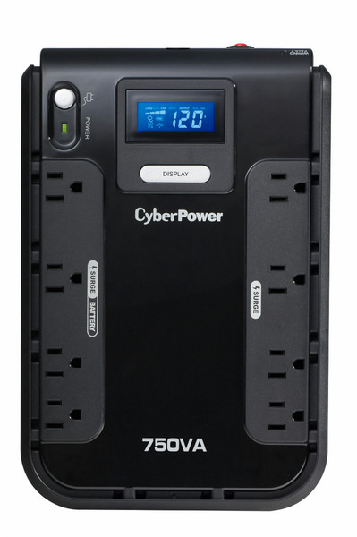 CyberPower CP750LCD Standby (Offline) 750VA 8AC outlet(s) Schwarz Unterbrechungsfreie Stromversorgung (UPS)
