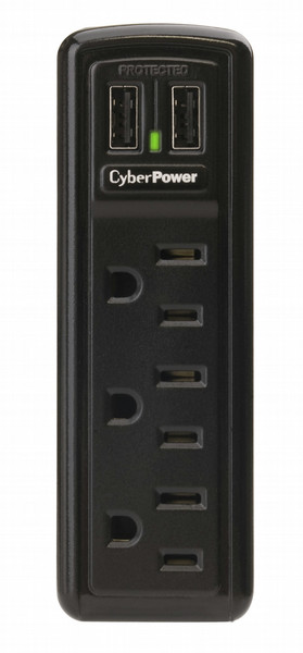 CyberPower CSP300WU 3AC outlet(s) 125V Black surge protector