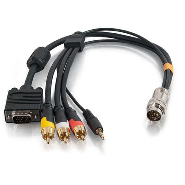 C2G 60018 0.46m VGA (D-Sub) + 3.5mm RCA Black video cable adapter