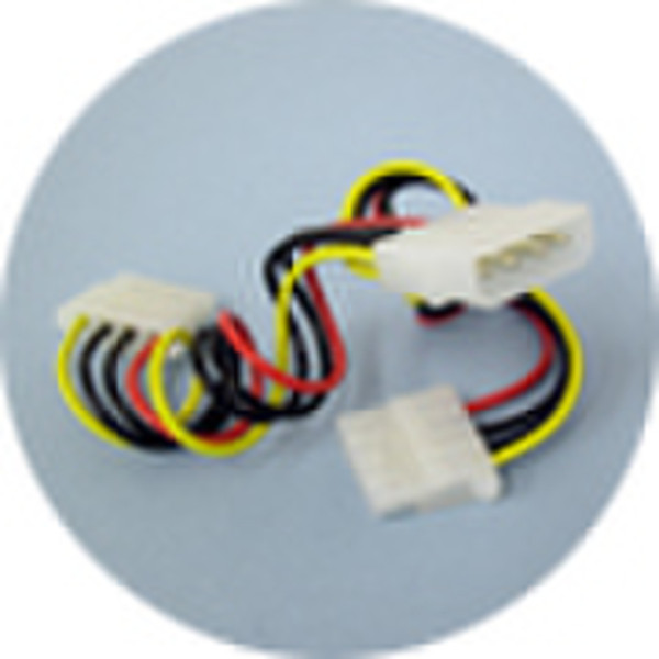 Akasa 20cm, 4-pin - 2 x 4-pin power splitter 4-pin 2 x 4-pin cable interface/gender adapter