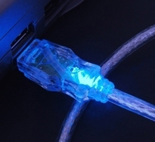 Akasa USB Blue LED Cable 1.8м USB A USB B Синий кабель USB